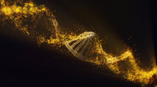 glowing DNA particles